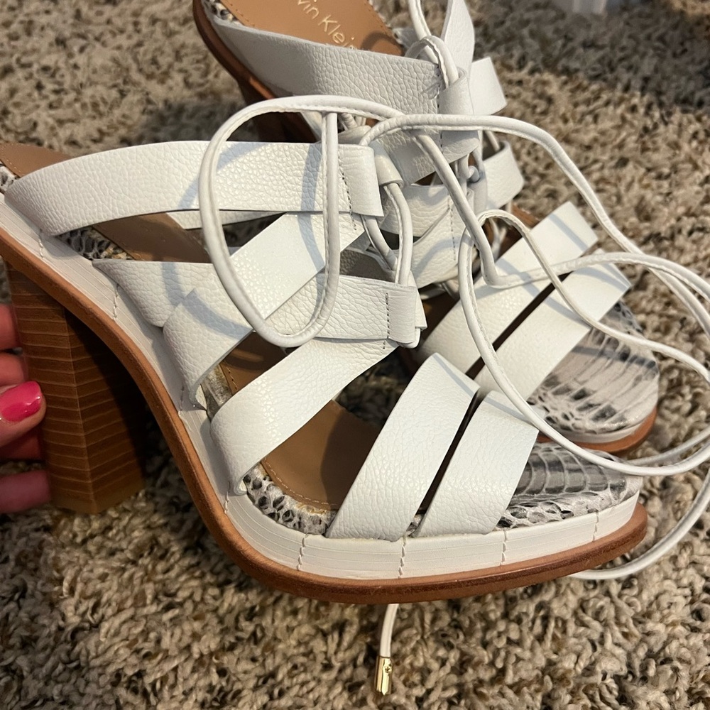Calvin Klein Women's White Strappy Sandals